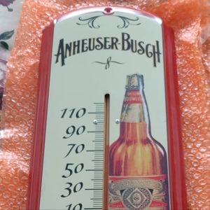 Reproduction Budweiser Metal Thermometer